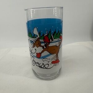 Vintage Krystal Burger Coca Cola Moose Skating Glass Restaurant‎ Collectible